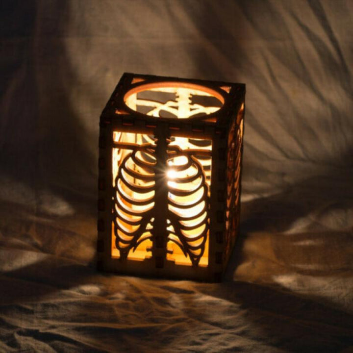 Halloween skull rib projection lampshade