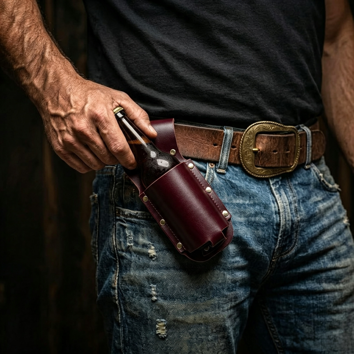 Waist-mounted beer card holder