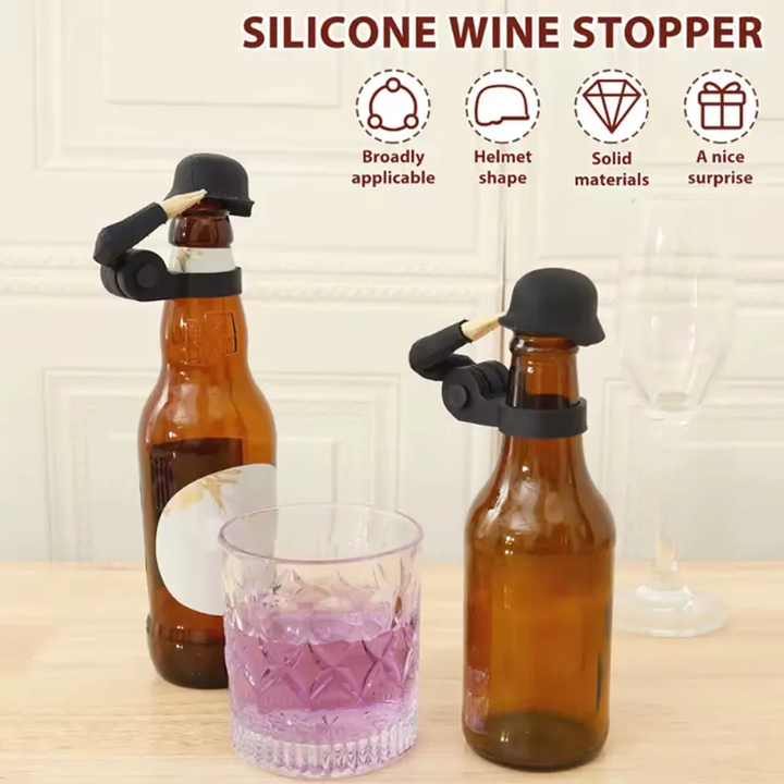 Beer Bottle Saluting Soldier Cap