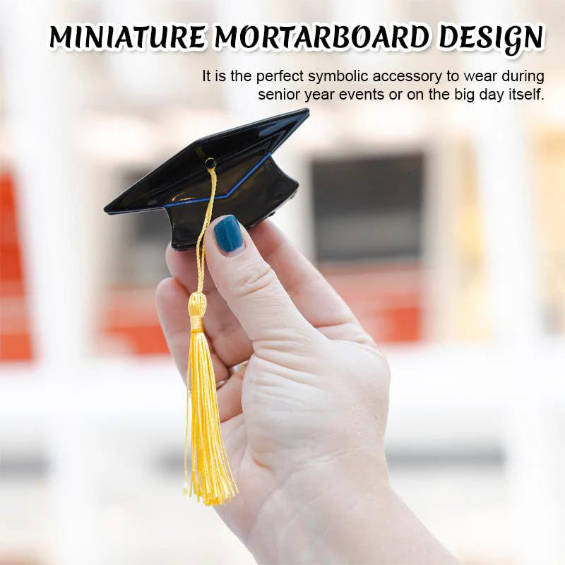 Mini graduation cap hair clip