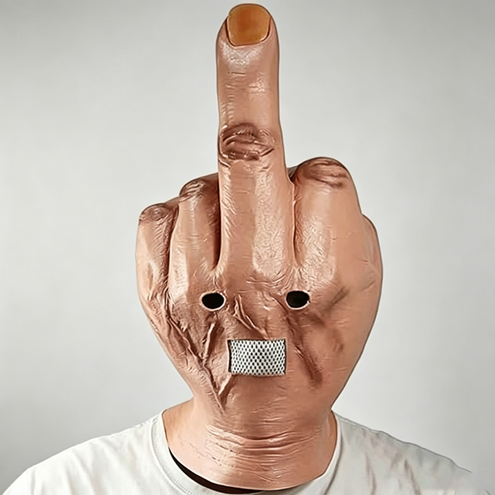 Middle-finger prank contemptuous headwear