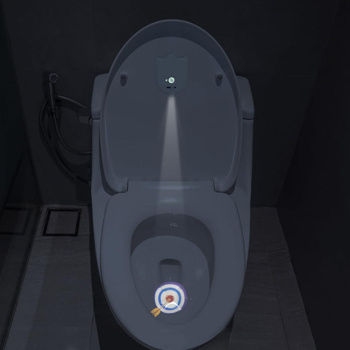 Toilet seat night light projection