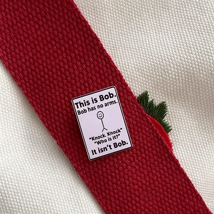 This is Bob—the "Bob with No Arms" doodle badge