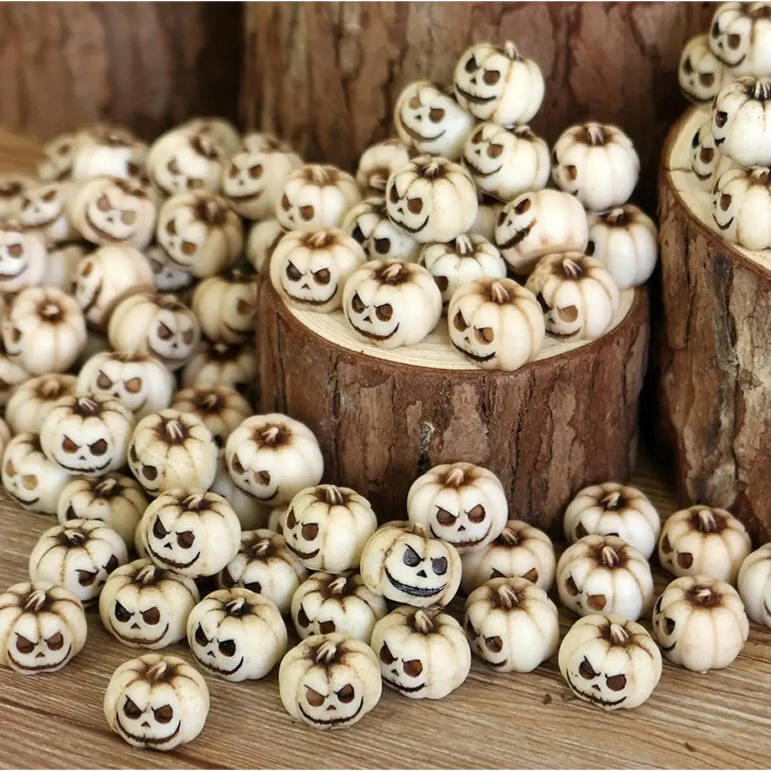 Miniature white pumpkin figurine