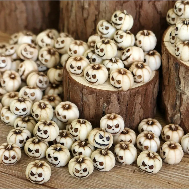 Miniature white pumpkin figurine