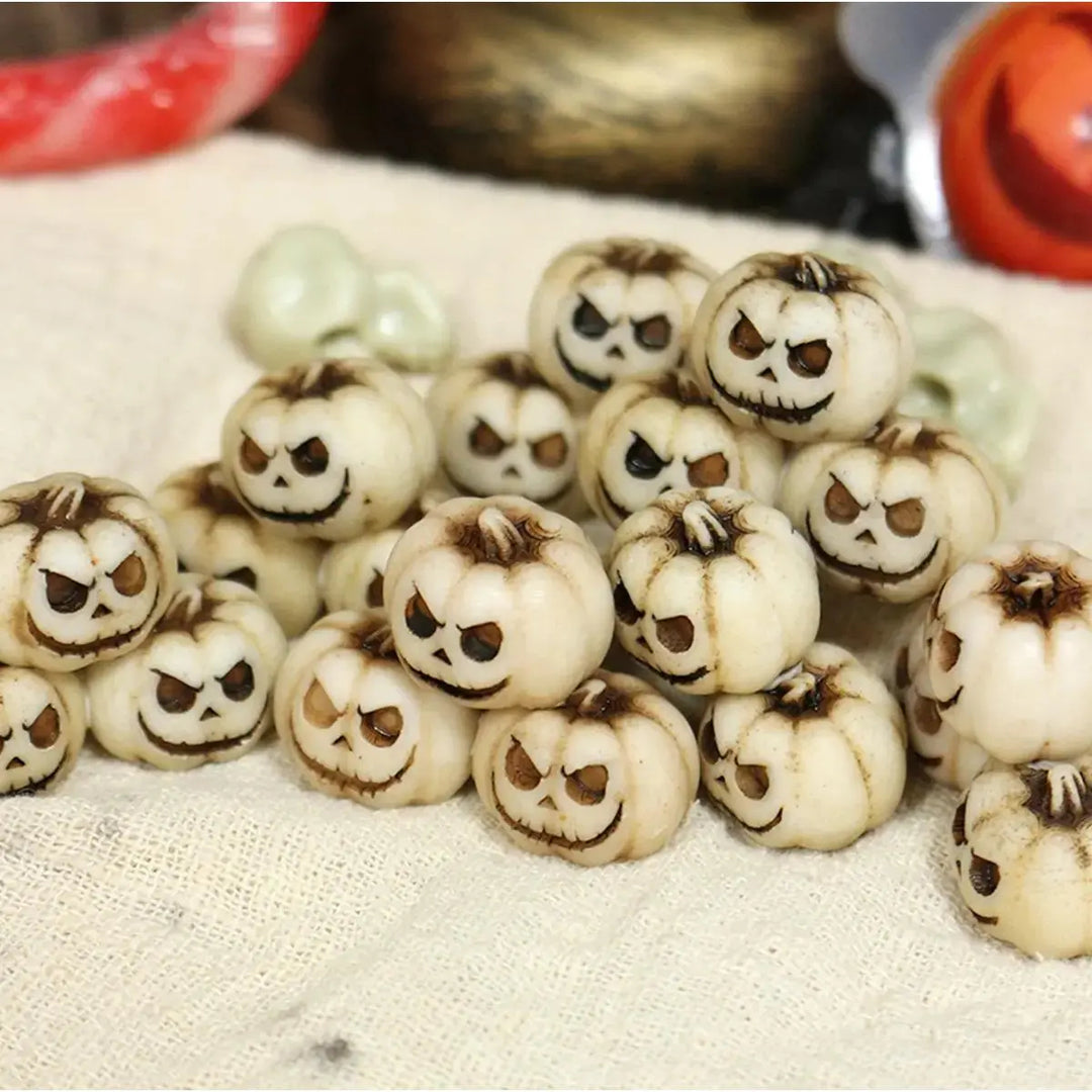 Miniature white pumpkin figurine