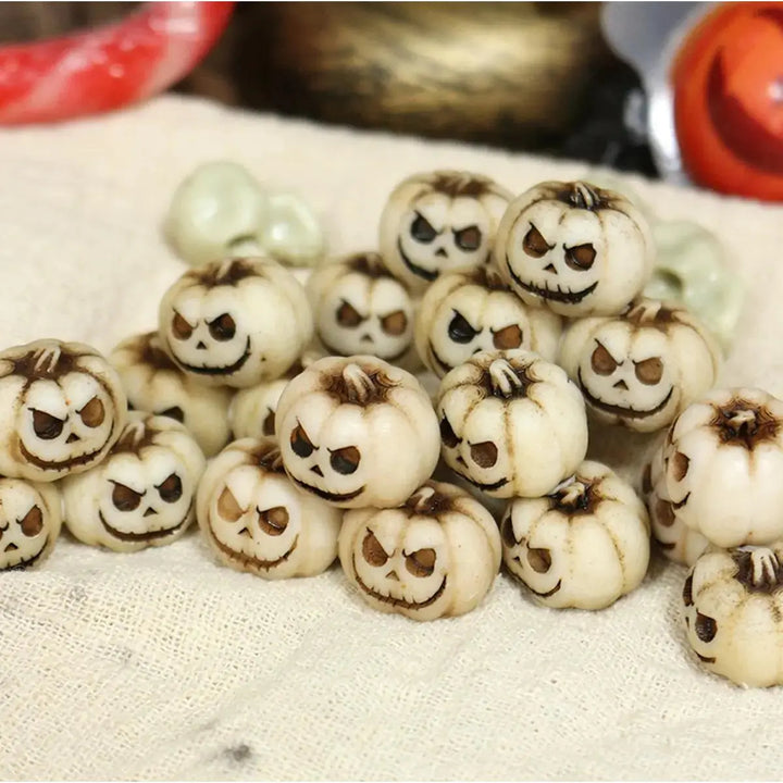 Miniature white pumpkin figurine