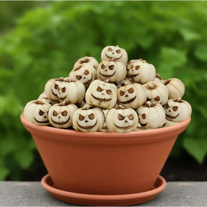 Miniature white pumpkin figurine