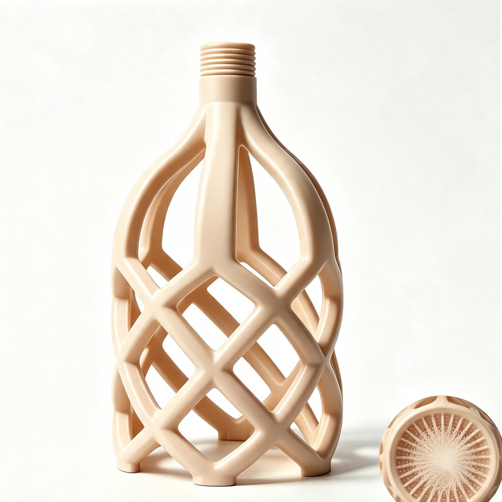 Hollowed-out mesh shower head