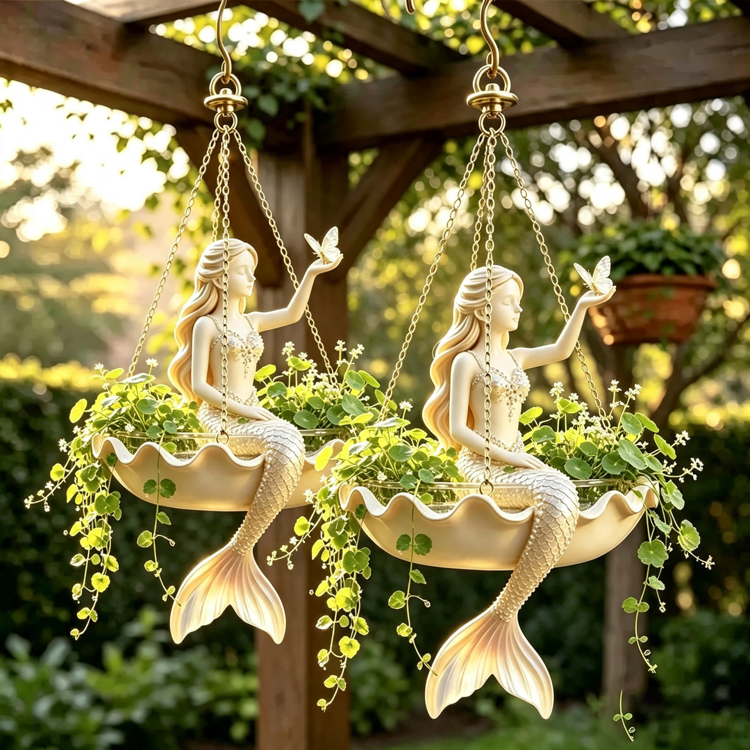 Hanging fairy sculpture flower pot