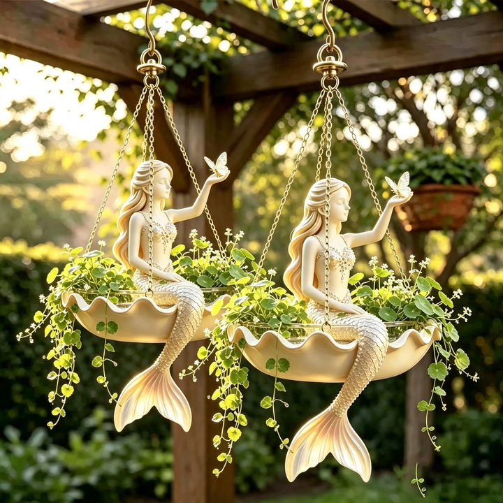 Hanging fairy sculpture flower pot
