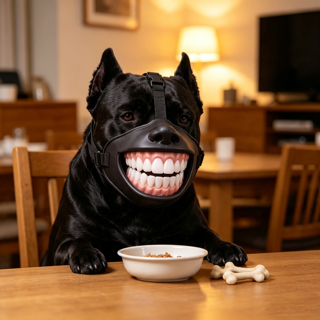 Funny big white teeth pet muzzle