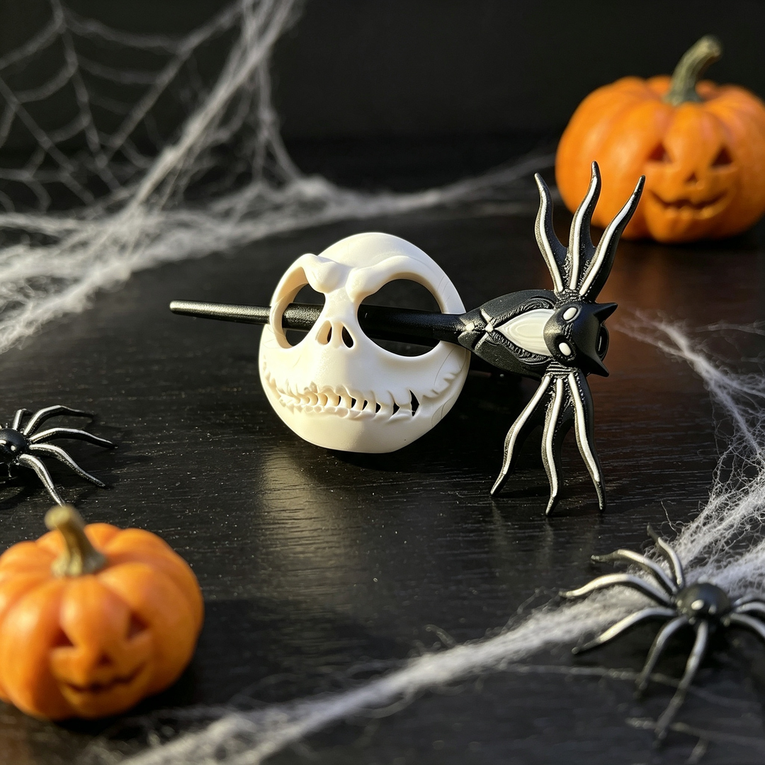 eerie skull mask hair clip