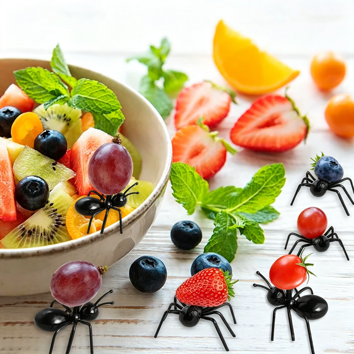 Ant-shaped fruit fork set