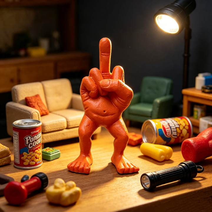 Parody middle finger desktop ornament