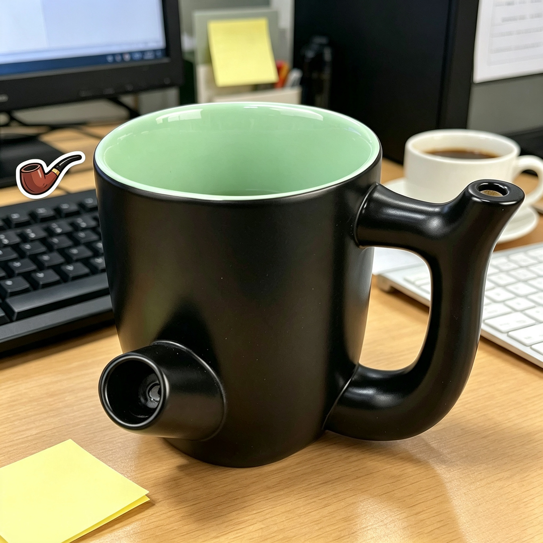 Double-walled ceramic pipe cup