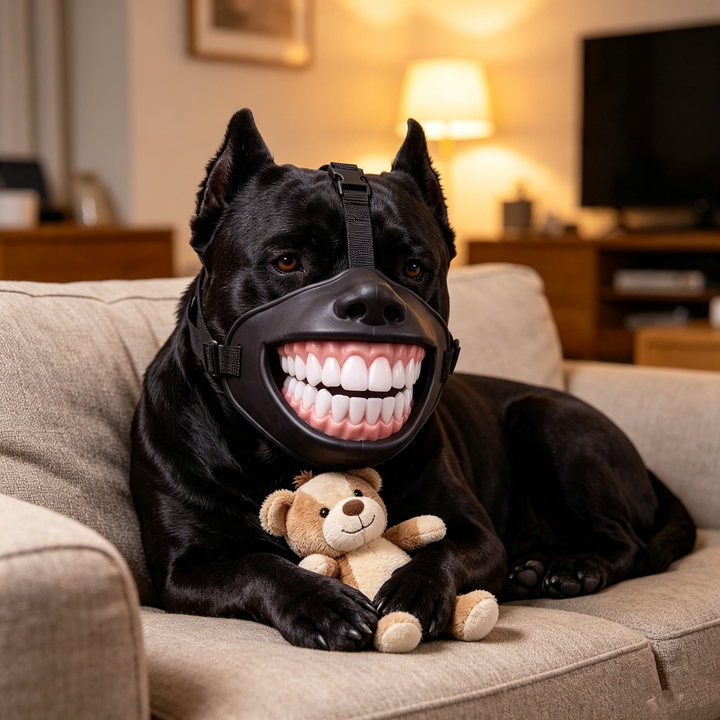 Funny big white teeth pet muzzle