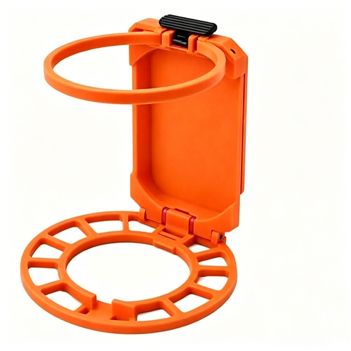 Collapsible belt-mounted drink holder