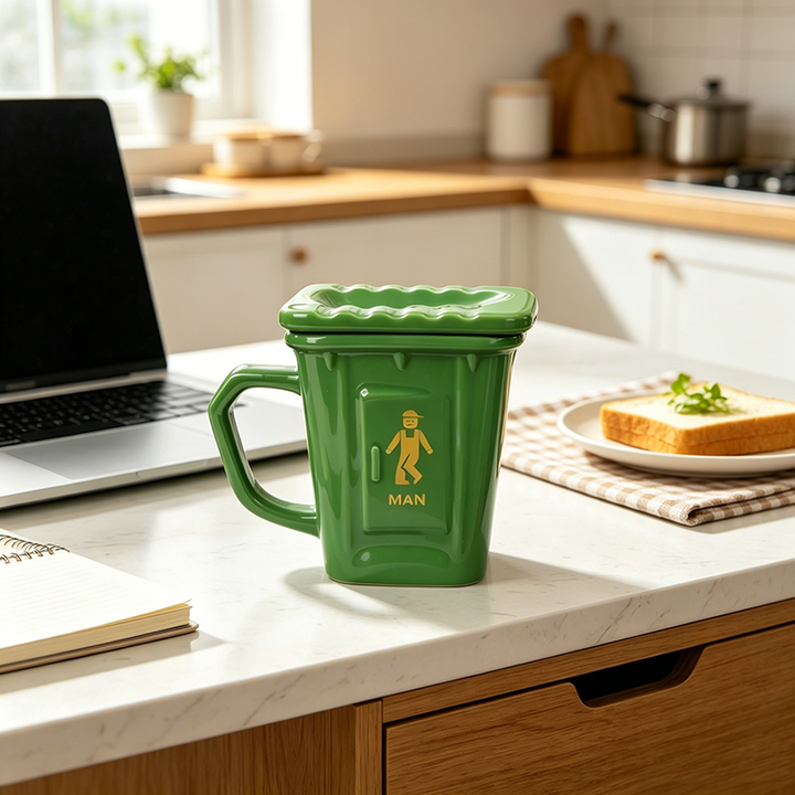 Creative trash can-shaped water cup