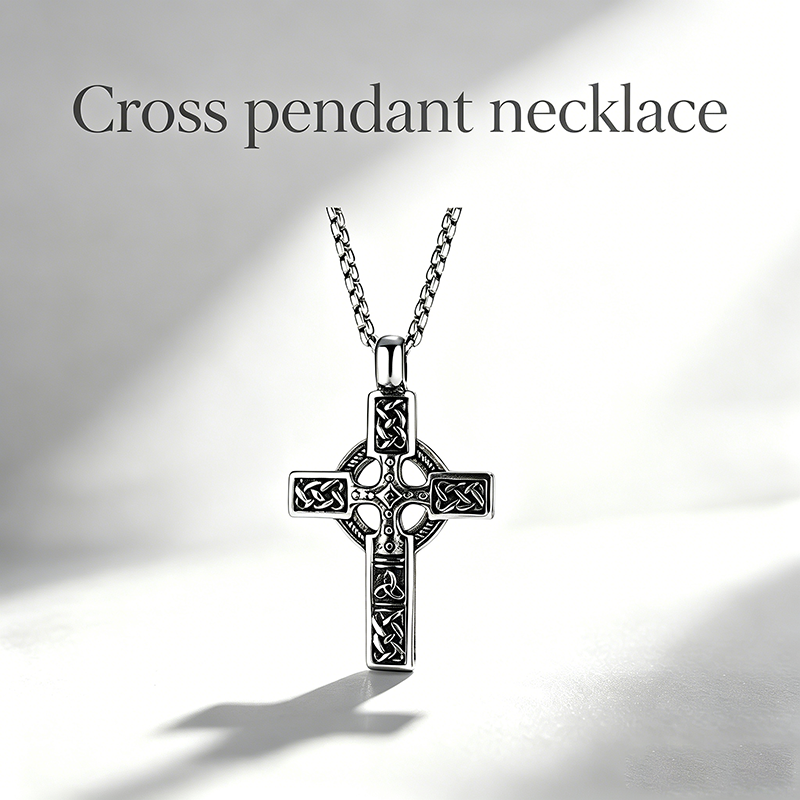 Cut-out cross pendant necklace