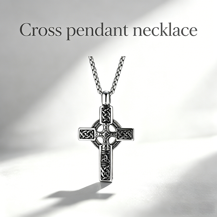 Cut-out cross pendant necklace