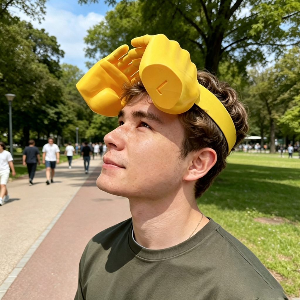 Funny hand gestures sun hat