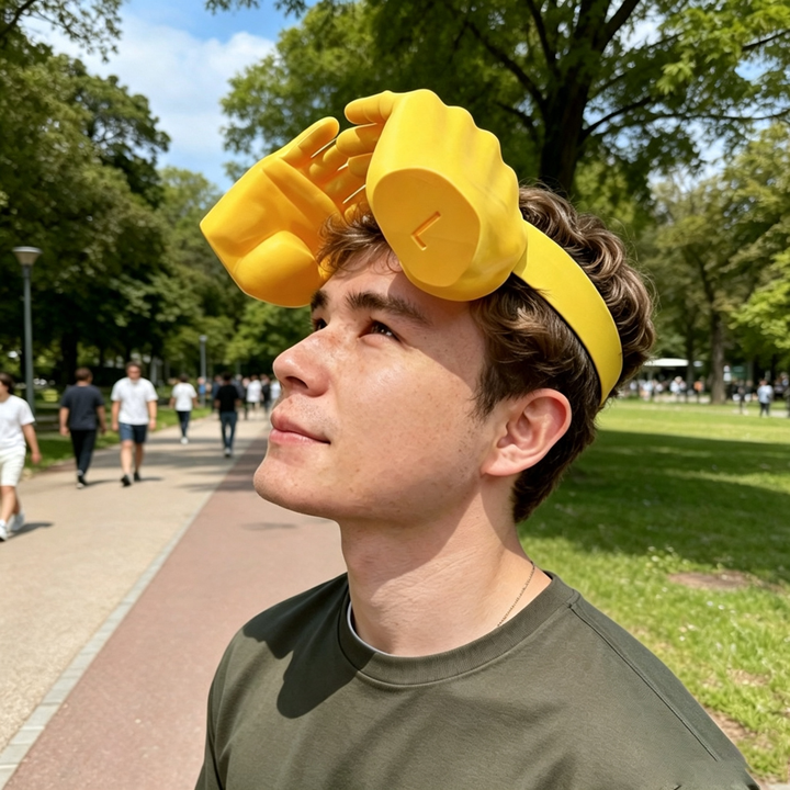 Funny hand gestures sun hat