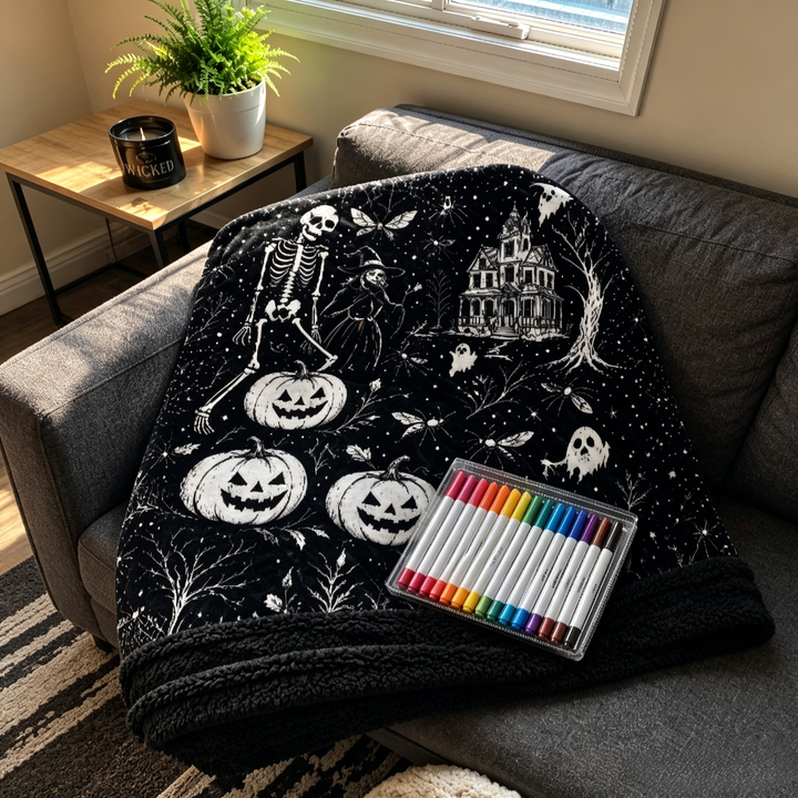 Halloween graffiti blanket