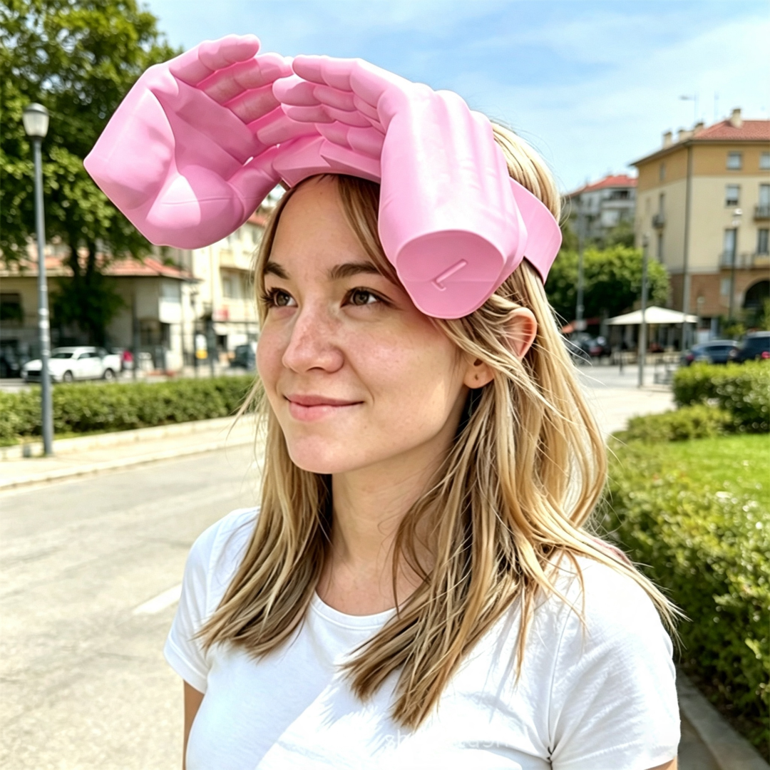 Funny hand gestures sun hat