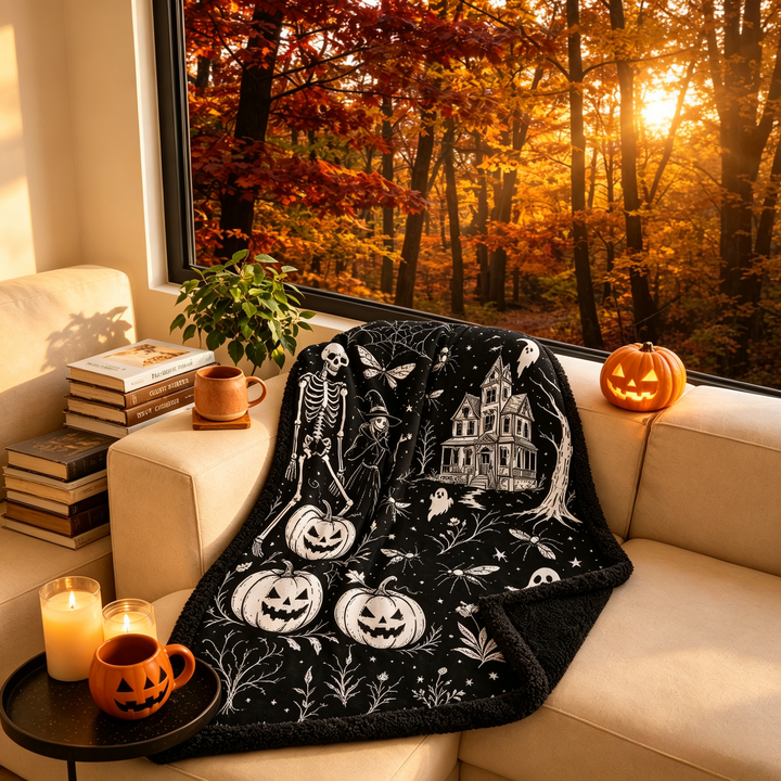 Halloween graffiti blanket