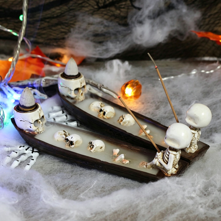 Cute Skull Ship Backflow Incense Burner