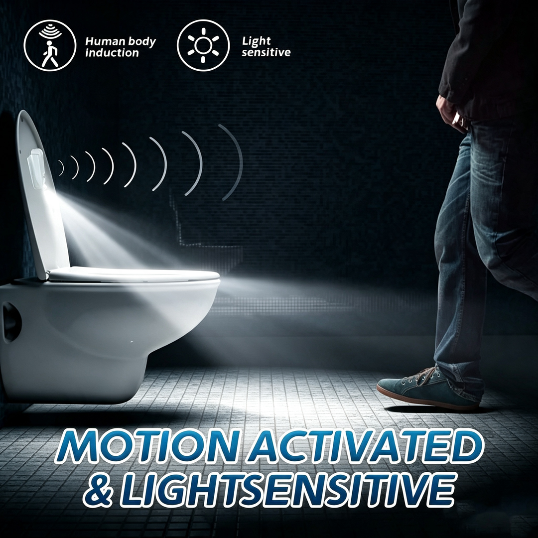 Toilet seat night light projection