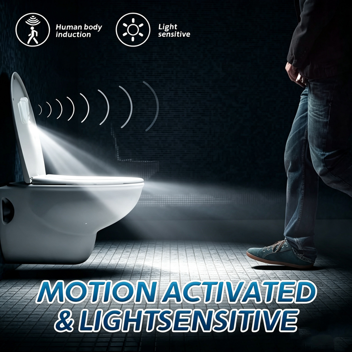 Toilet seat night light projection