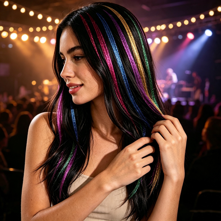 Highlight Glitter Tinsel Hair Extensions Clip