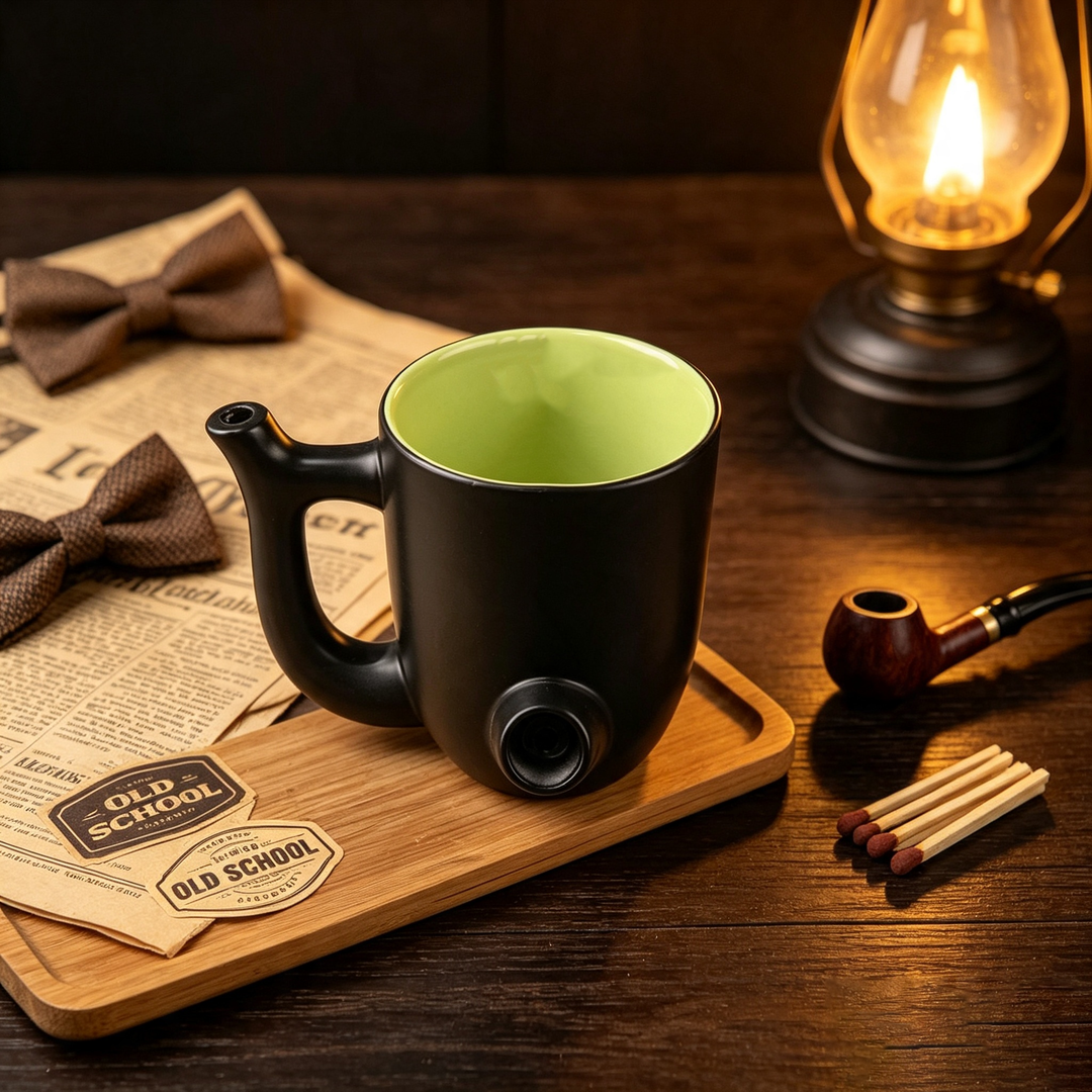 Double-walled ceramic pipe cup