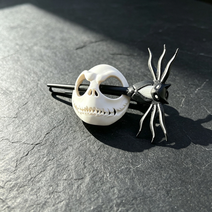 eerie skull mask hair clip