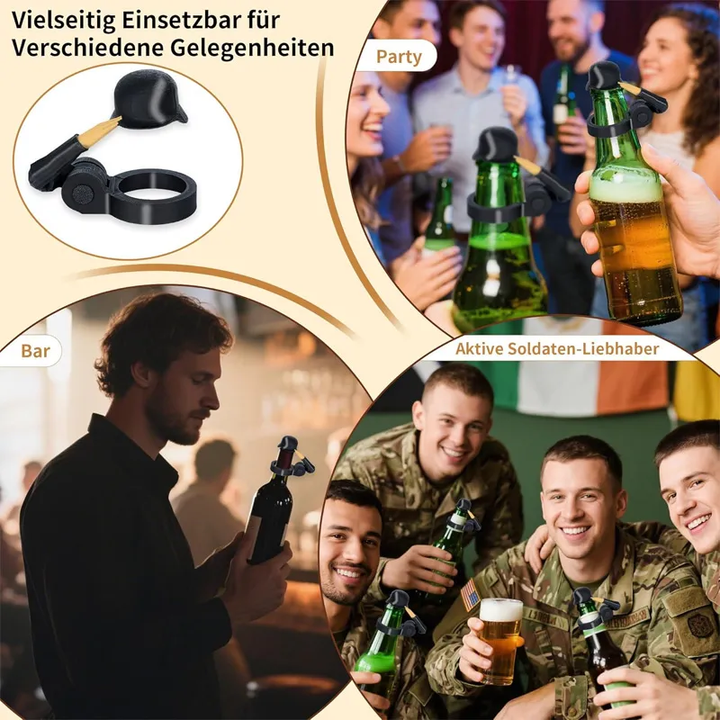 Beer Bottle Saluting Soldier Cap