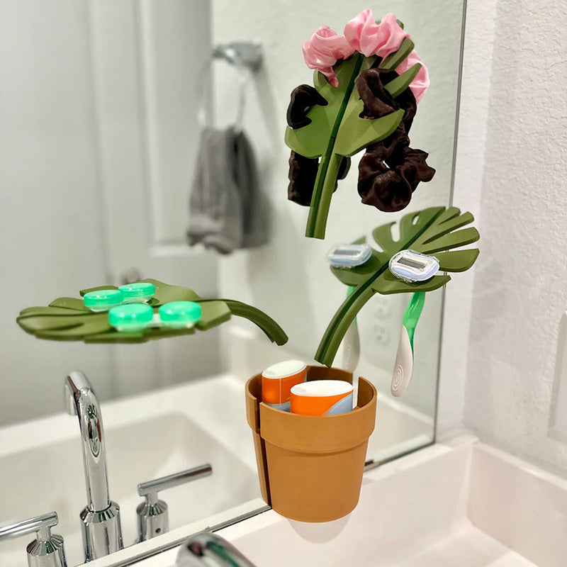 Monstera Plant Bathroom Storage Shelf