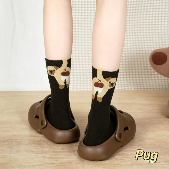 Funny animal butt patterned socks