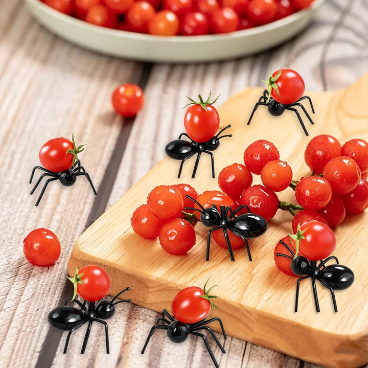 Ant-shaped fruit fork set