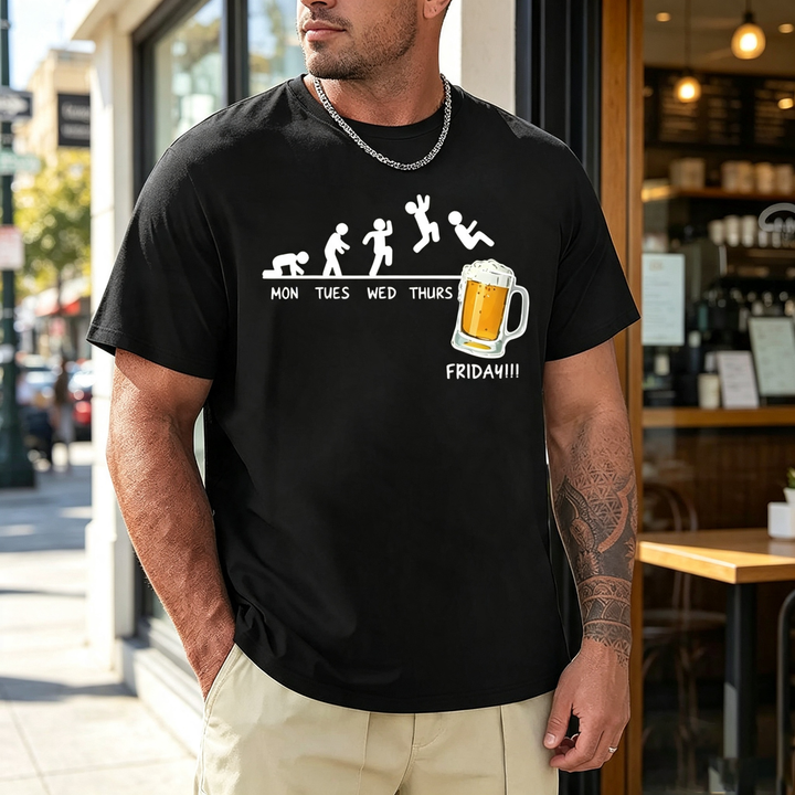 Funny short-sleeved shirts during beer time
