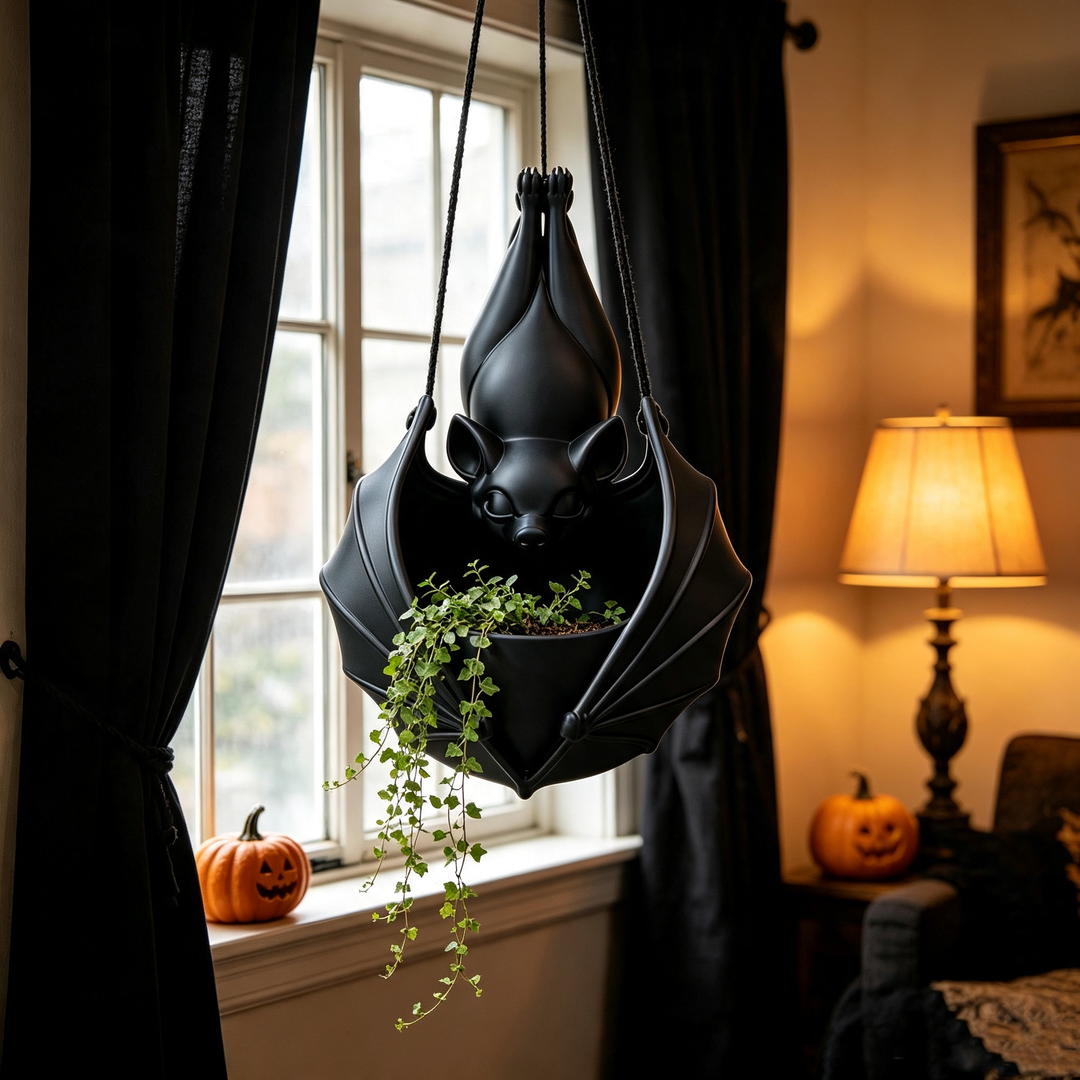 Upside‑Down Bat Hanging Planter