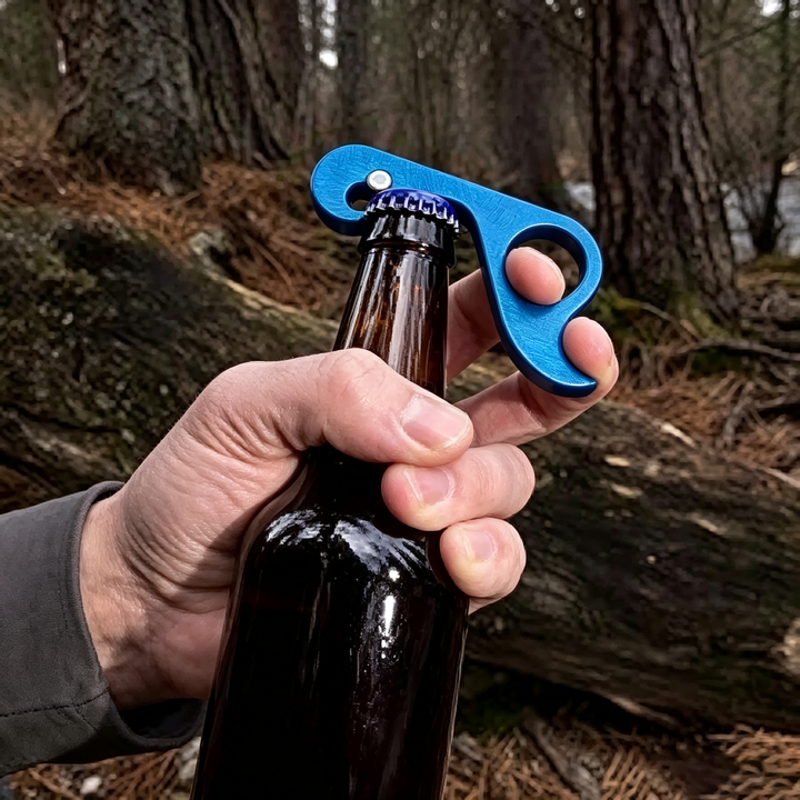 One-handed magnetic metal bottle opener