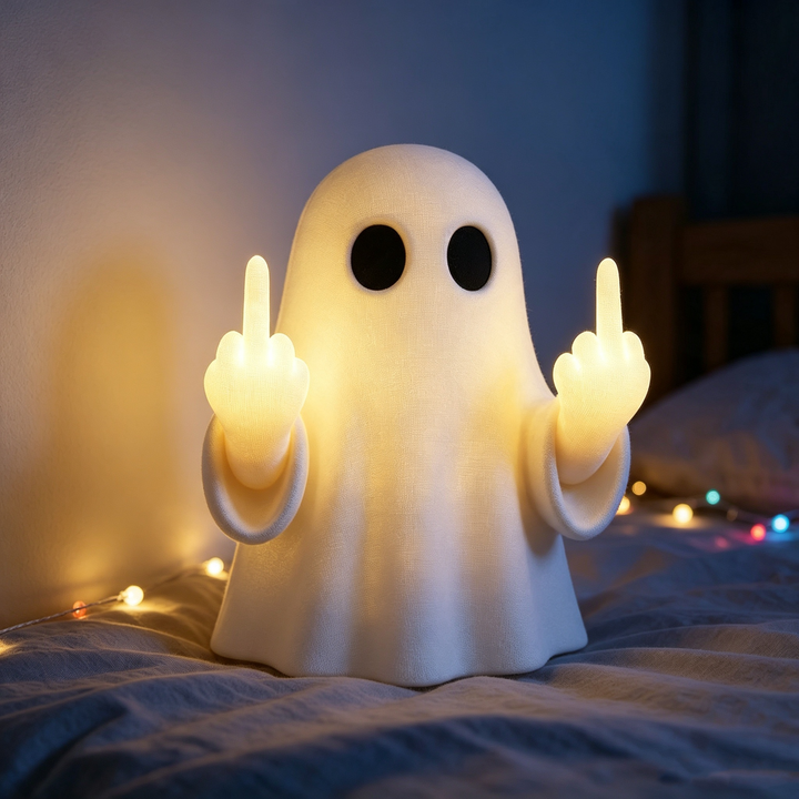 Ghostly middle finger glowing night light