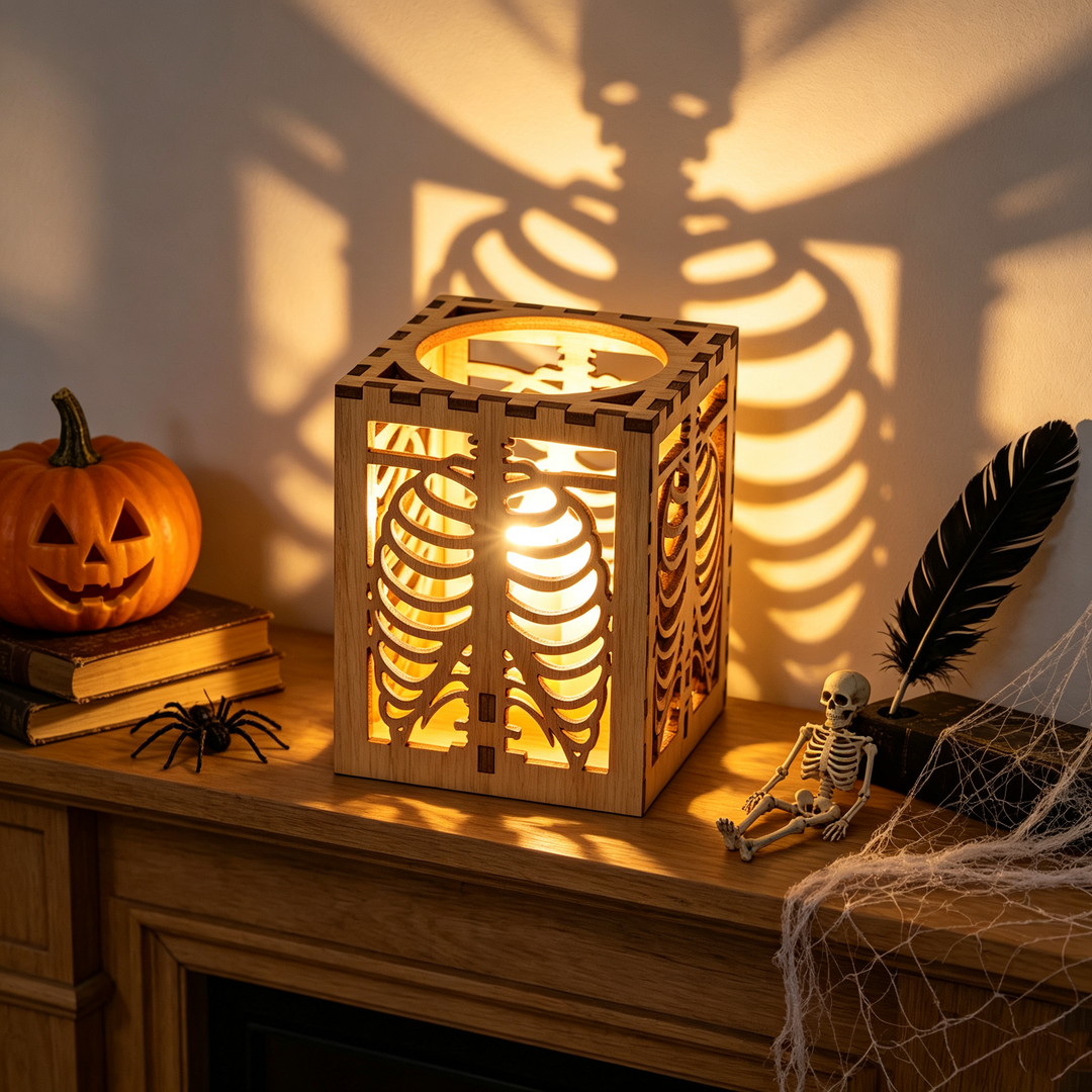 Halloween skull rib projection lampshade