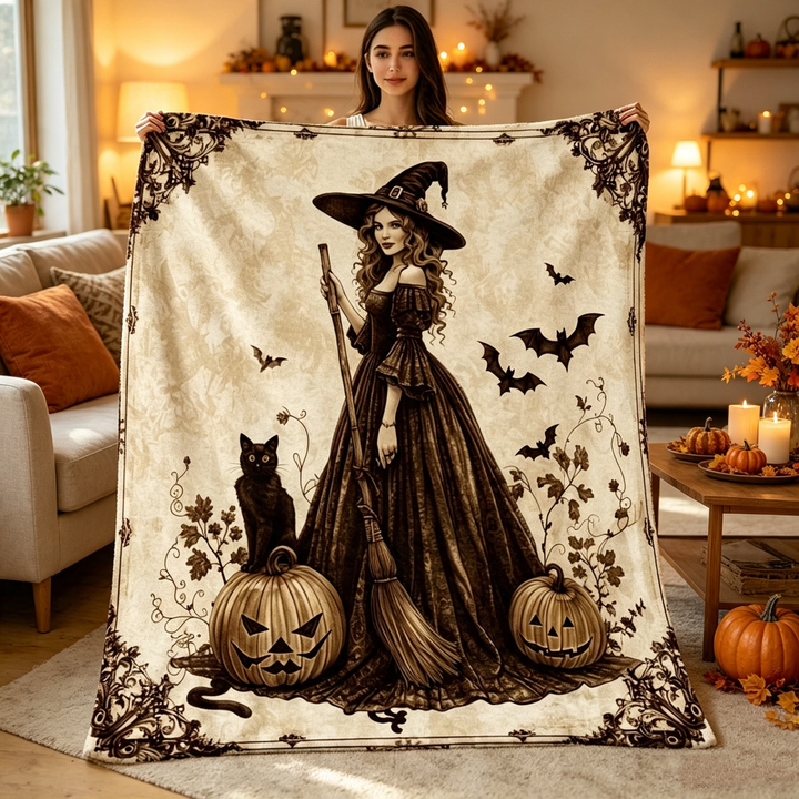 Witch Print Flannel Blanket