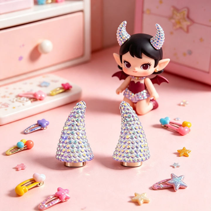 Rhinestone Magnetic Devil Horn Accessories