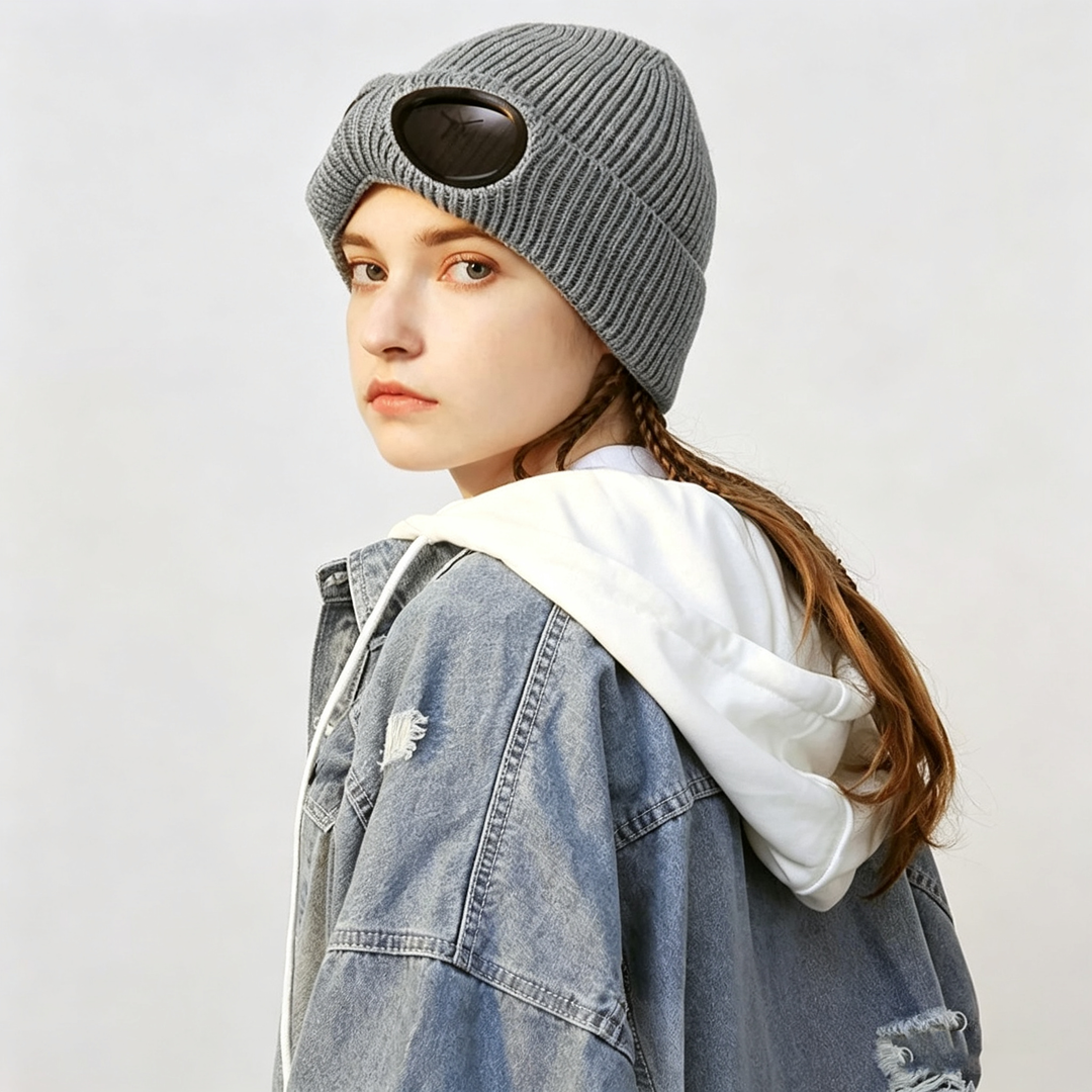 Windproof and Warm Goggles Knitted Hat