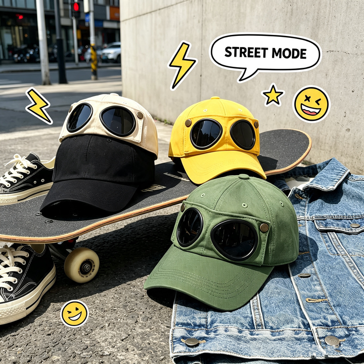 Cute aviator glasses baseball cap