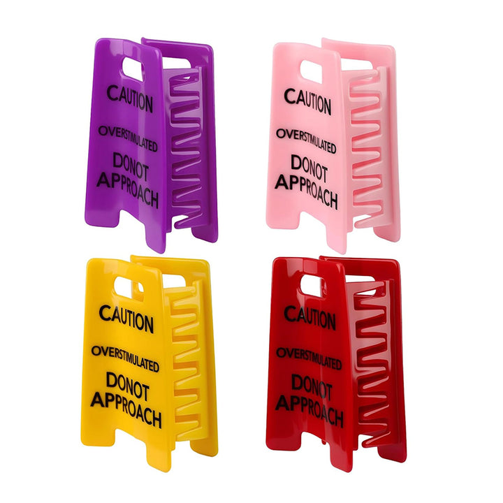 "Overstimulated" Warning Sign Novelty Hair Clip